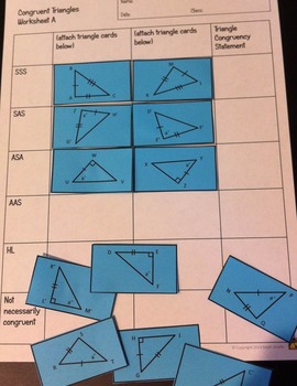 Congruent Triangles Activity: SSS, SAS, ASA, AAS, and HL by Math Giraffe