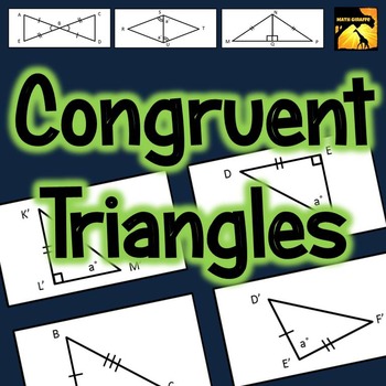 Preview of Congruent Triangles Activities: SSS, SAS, ASA, AAS, and HL