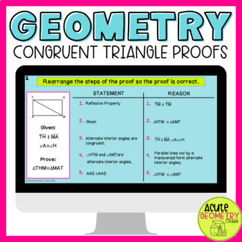 Preview of Congruent Triangles Activity - Triangle Congruence & Geometry Proofs Drag & Drop