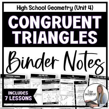 Preview of Congruent Triangles Binder Notes Unit Bundle