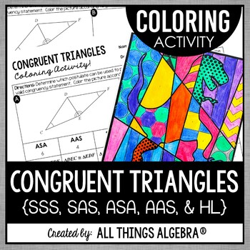 Triangle Congruence Coloring Activity by All Things Algebra | TpT