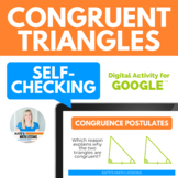 Congruent Triangles Digital Activity for Google™ SSS SAS A