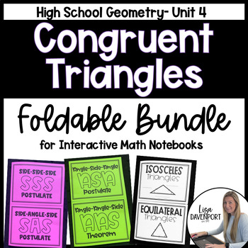Preview of Congruent Triangles Geometry Foldable Notes