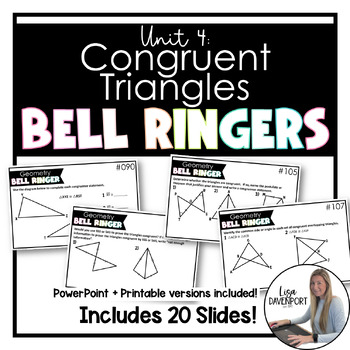 Preview of Congruent Triangles - High School Geometry Bell Ringers