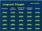 Congruent Triangles Jeopardy Game on Google Slides
