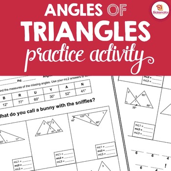 Preview of Angles of Triangles Activity {Triangle Angle Sum & Exterior Angle Theorems}