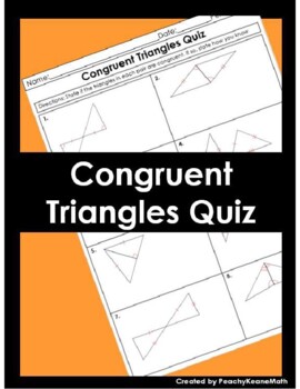 Preview of Congruent Triangles Quiz