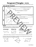 Congruent Triangles (SSS, SAS, AAS, ASA, HL) - Notes - Lesson