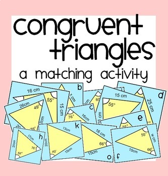 Preview of Congruent Triangles Matching Activity & More