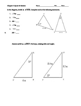 Congruent Triangles Test Review by Mr JC | Teachers Pay ...