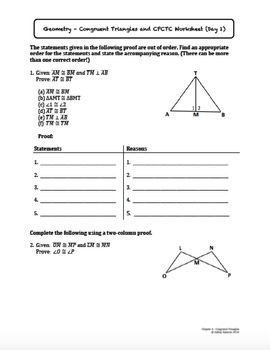 cpctc common core geometry homework