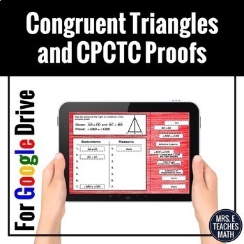 Preview of Congruent Triangles and CPCTC Proofs Digital Activity