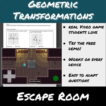 Preview of Congruent and Similar-Geometric Transformations-Sewer Adventure Escape Room