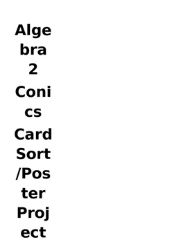 Preview of Conic Card Sort (and Optional Poster Project)