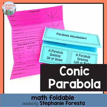 Preview of Conic - Parabola Foldables