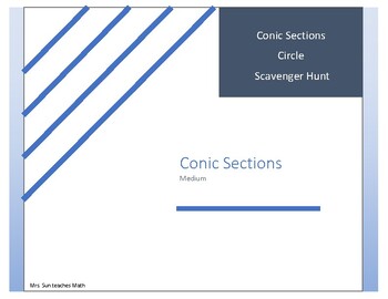 Preview of Conic Section Circle Scavenger Hunt