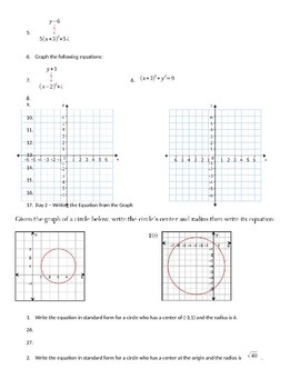 Preview of Conic Section Unit