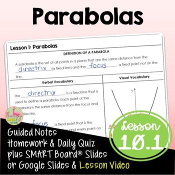 Preview of Parabolas (Algebra 2 - Unit 10)