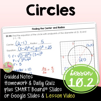 Preview of Circles (Algebra 2 - Unit 10)