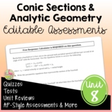 Conic Sections & Analytic Geometry Assessments (PreCalculu
