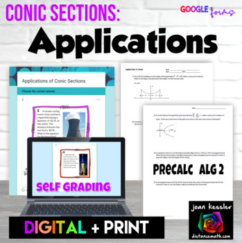 Preview of Conic Sections Applications Digital plus Print
