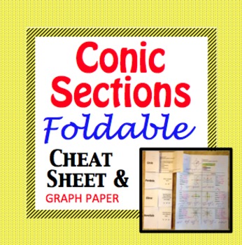 Preview of Conic Sections Cheat Sheet - Foldable for Circle, Parabola, Ellipse, Hyperbola