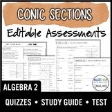 Conic Sections Editable Assessments | Quizzes | Study Guid