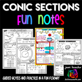 Conic Sections FUN Notes Doodle Pages for Circle, Parabola