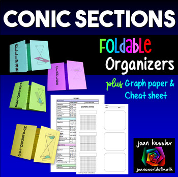 Preview of Conic Sections Foldable Organizers plus Cheat Sheet