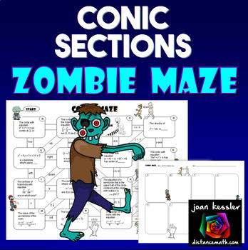 Preview of Conic Sections Maze with Zombies