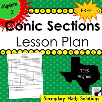 Preview of Conic Sections Unit Lesson Plan