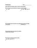Conic Sections Unit: Test/Quizzes for Parabolas, Circles, 