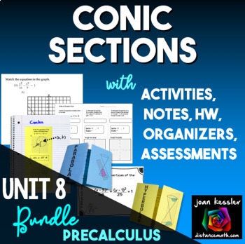 Preview of Conic Sections (Circles Ellipses Hyperbolas Parabolas) Unit Bundle