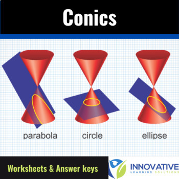 Preview of Conics - worksheets, answer key, guided notes
