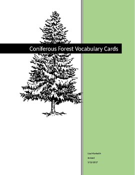 Preview of Coniferous forest vocabulary cards