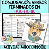 Conjugación verbos en español terminados en ar,er,ir 