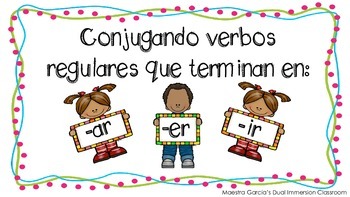 Preview of Conjugate verbs in Spanish / Conjugando Verbos que terminan en -ar, -er, -ir
