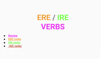 Preview of Conjugating -ERE and -IRE verbs