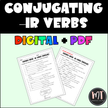 Preview of Conjugating Regular -IR French Verbs in Present Tense Worksheet