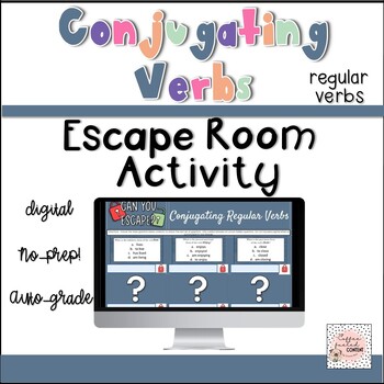 Preview of Conjugating Regular Verbs Digital Escape Room Activity