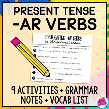 Preview of Conjugating Regular -ar Verbs in the Present Tense Spanish Worksheet Activities