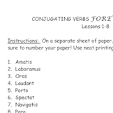 Conjugation Verbs Worksheet