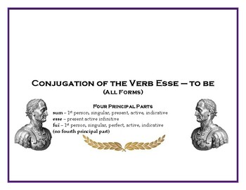 Preview of Conjugation of the Verb Esse - to be (all forms)