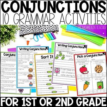 Preview of Conjunction Activities, Grammar Worksheets & Conjunctions FANBOYS Anchor Charts