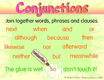 Conjunctions Anchor Chart