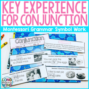 Preview of Conjunction Key Experience Montessori Grammar Symbol Coloring Activity Extension