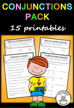 Preview of Conjunction Pack (Parts of Speech) – 15 worksheet/printables