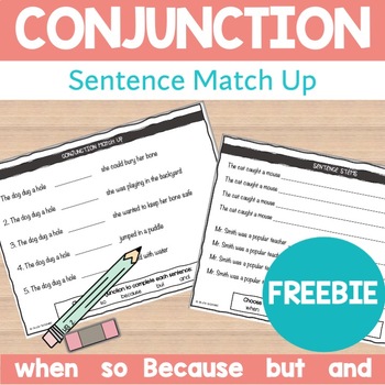 Preview of Conjunction Sentences FREEBIE: But, Because, When, So, And