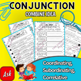 Conjunction Worksheets | Coordinating, subordinating, corr