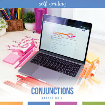 Preview of Conjunctions Activity - Self-Grading Grammar Types of Conjunctions One